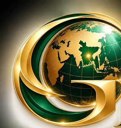 Gorgeous Bangladesh Ltd emerald and gold globe emblem